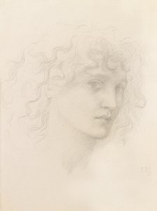 Hoofd van May Morris door Edward Burne Jones