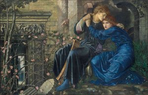 Liefde tussen de ruïnes door Edward Burne Jones