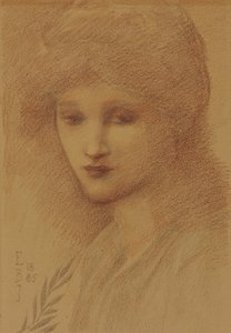 Portret van Laura Lyttelton, geboren Tennant, met Neergeslagen Ogen, 1885