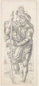Sint Christoffel en het Kindje Christus door Edward Coley Burne Jones