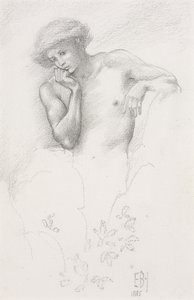Studie van een heuvelfee voor "Arthur in Avalon", 1885 door Edward Burne Jones