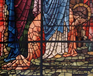 De Kruisiging Raam (detail) Maria Magdalena