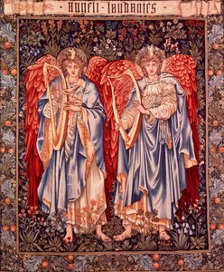 Angeli Laudantes, wandtapijt ontworpen door Henry Dearle met figuren van Edward Burne-Jones oorspronkelijk getekend in 1877/78, geweven in Merton Abbey in 1894 door Morris en Co.