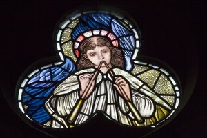 Wilden, All Saints, Morris & Co., Edward Burne-Jones, John Henry Dearle, Angels blazend op dubbele pijpen, Angel Musicians, Louisa, Alfred, The Baldwins, Premier, Methodist, Worcestershire