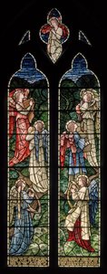 Wilden, All Saints, Morris & Co., Edward Burne-Jones, John Henry Dearle, Engelen van het paradijs, Angel Musicians, Louisa, Alfred, The Baldwins, Premier, Methodist, Worcestershire door Edward Coley and Dearle Burne Jones