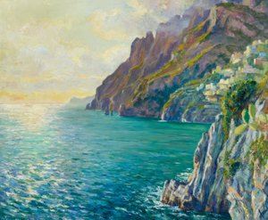 Avondsfeer Positano door Edward Cucuel