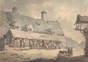 Marktplaats van Corwen, Noord-Wales door Edward Dayes
