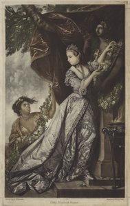 Lady Elizabeth Keppel (gekleurde gravure)