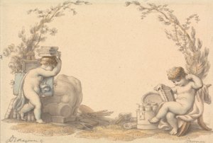 Allegorie van Tekenen door Edward Francis Burney