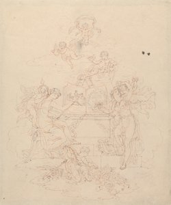 Allegorie van schilderkunst en literatuur door Edward Francis Burney