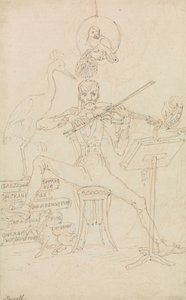 Karikatuur Zelfportret door Edward Francis Burney