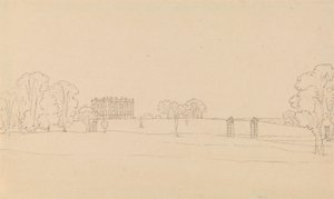 Ver uitzicht op Easton Neston, Northants door Edward Francis Burney