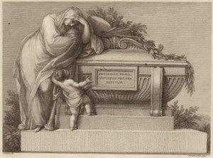 Begrafeniskaart van Sir Joshua Reynolds door Edward Francis Burney