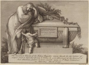 Begrafenisticket van Sir Joshua Reynolds door Edward Francis Burney