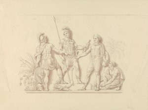 Wapens in handen van de Indianen geven door Edward Francis Burney