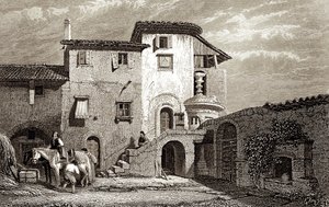 Verblijfplaats van Lord Byron 1811 (gravure) door Edward Francis Finden