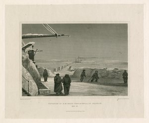 Situatie van HM Schepen Fury en Hecla, bij Igloolik door Edward Francis Finden