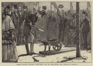 Prins Arthur die de Eerste Zode van de Hythe en Sandgate Railway omkeert