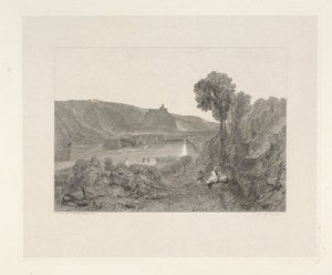 Prudoe Kasteel, Northumberland door Edward Goodall