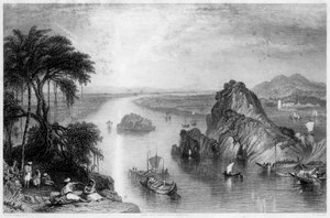 Rotsen bij Colgong aan de Ganges, India, 1838