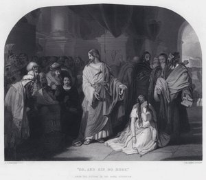 "Ga, en zondig niet meer" (gravure) door Edward Henry (after) Corbould
