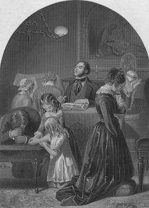 Familie Aanbidding, ca. 1870 door Edward Henry Corbould