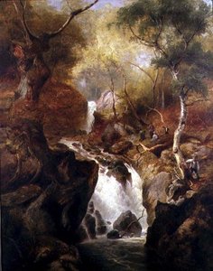 Waterval door een bos door Edward Henry Holder