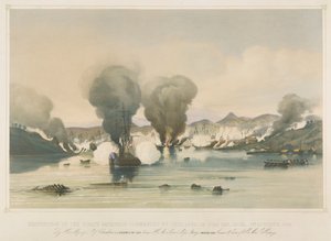 Vernietiging van het piratensquadron onder bevel van Chui Apoo, in Byas Bay, China door Edward Hodges Cree