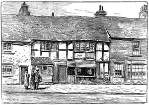 Geboorteplaats van Shakespeare voor restauratie, Stratford-upon-Avon, Warwickshire, 1885 door Edward Hull
