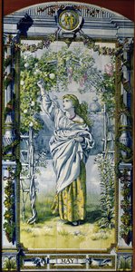 Mei, uit een serie tegelpanelen voor de Nederlandse keuken, 1867-8 door Edward John Poynter