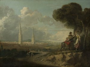 Coventry vanuit Hillfields, ca. 1807 door Edward Junior Rudge