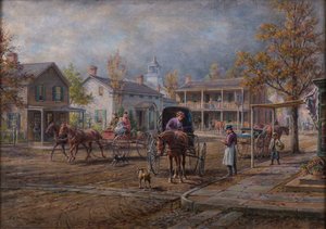 Een Dorpsstraat door Edward Lamson Henry