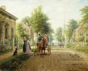 Op weg naar de stad door Edward Lamson Henry