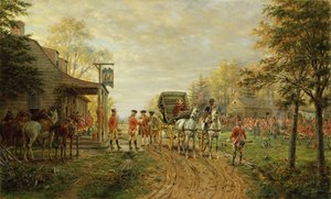 De buitenposten passeren op de oude Kingsbridge Road, 1903