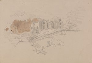 Een landhuis door Edward Lear