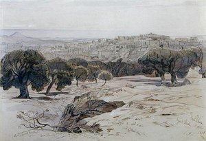 Bethlehem - Goede Vrijdag, 2 april 1858 door Edward Lear