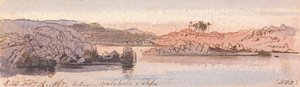 Tussen Kalabshee en Tafa, 17:20 uur, 16 februari 1867 (502) door Edward Lear