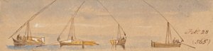 Boten (Dahabeahs); 28 februari [1867] (565) door Edward Lear