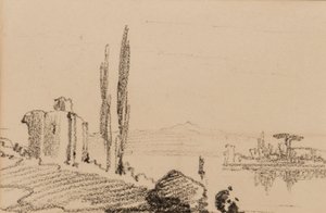 Italiaans capriccio, c.1837 door Edward Lear