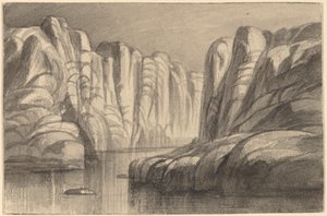 Rivier die door een Rotsformatie Slingert, Philae, Egypte, 1884-1885 door Edward Lear