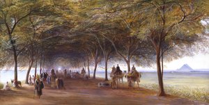 De weg naar de piramides van Gizeh door Edward Lear