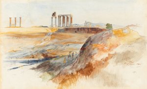 De Tempel van Olympisch Zeus, Athene door Edward Lear