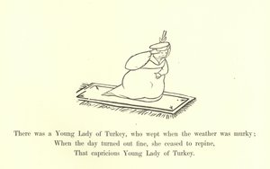 Er was een Jonge Dame uit Turkije, die huilde als het weer somber was door Edward Lear