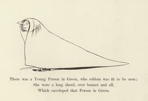 Er was een Jong Persoon in Groen, die zelden geschikt was om gezien te worden door Edward Lear