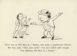 Er was een oude man op een station, die een willekeurige redevoering hield door Edward Lear