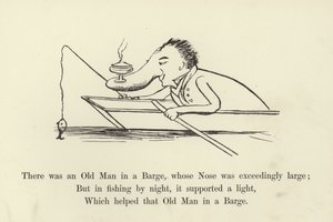 Er was een oude man in een schuit, wiens neus buitengewoon groot was door Edward Lear