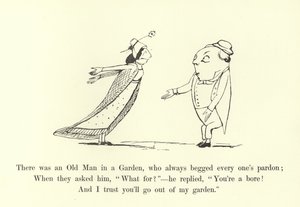 Er was een Oude Man in een Tuin, die altijd iedereen om vergeving vroeg door Edward Lear