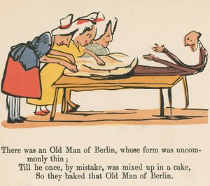 Er was een oude man van Berlijn, wiens vorm buitengewoon dun was, uit 