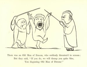 Er was een oude man uit Ibreem, die plotseling dreigde te schreeuwen door Edward Lear