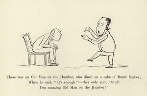 Er was een oude man op de Humber, die dineerde op een cake van Gebrand Omber door Edward Lear